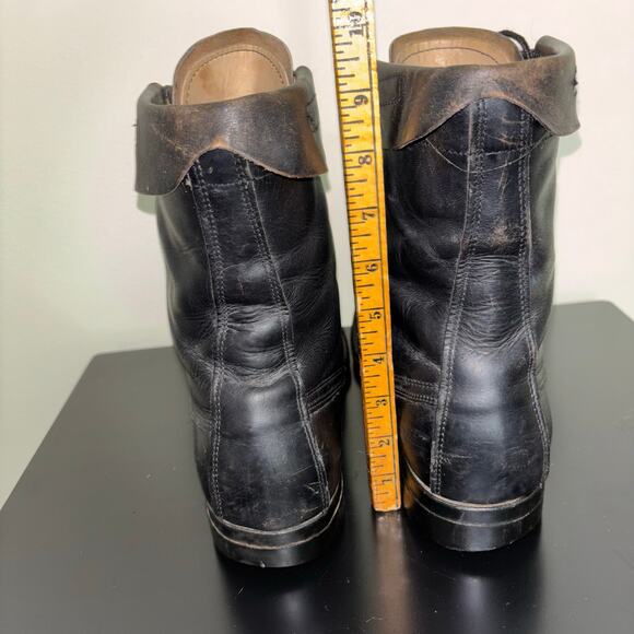 Vintage Leather Work Boots Men’s 11.5D Black Lace-Up Logger Style Vibram Sole - Picture 5 of 7